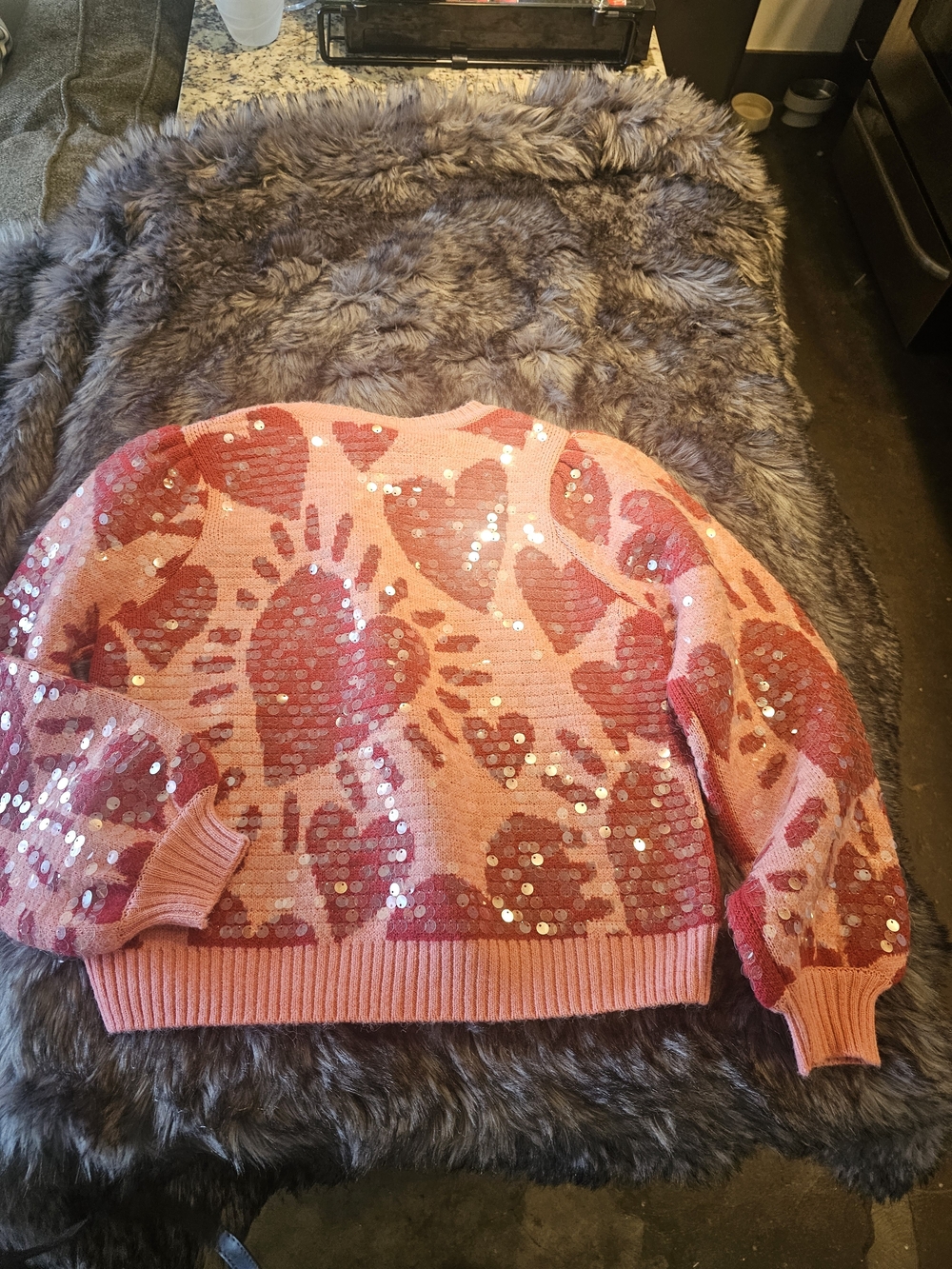 FARM Rio Pink Sequin-Patterned Crewneck Sweater - Picture 3 of 4